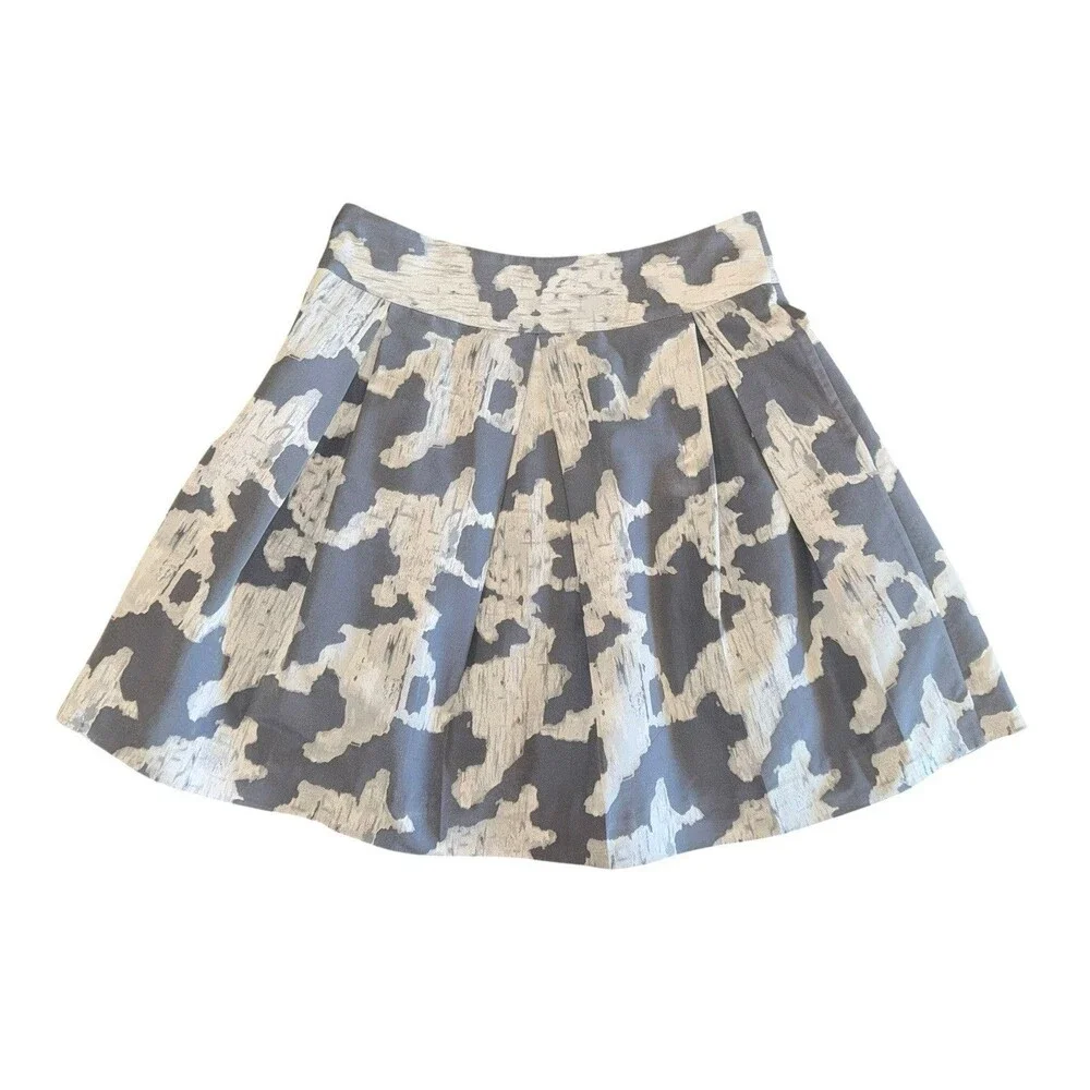 Kate Spade New York Skirt The Rules Pleated A-Line Gray White Lined Skirt Size 4